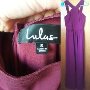 Burgundy maxi semi formal dress